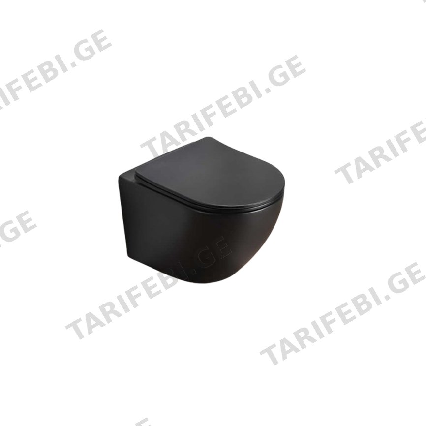 დასაკიდი უნიტაზი Pate B2342MB Rimless Matt შავი