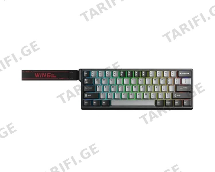 კლავიატურა AULA WIN60 HE Pro RGB Mechanical Keyboard Light Grey/Dark Grey (Meteor Magnetic Switch)