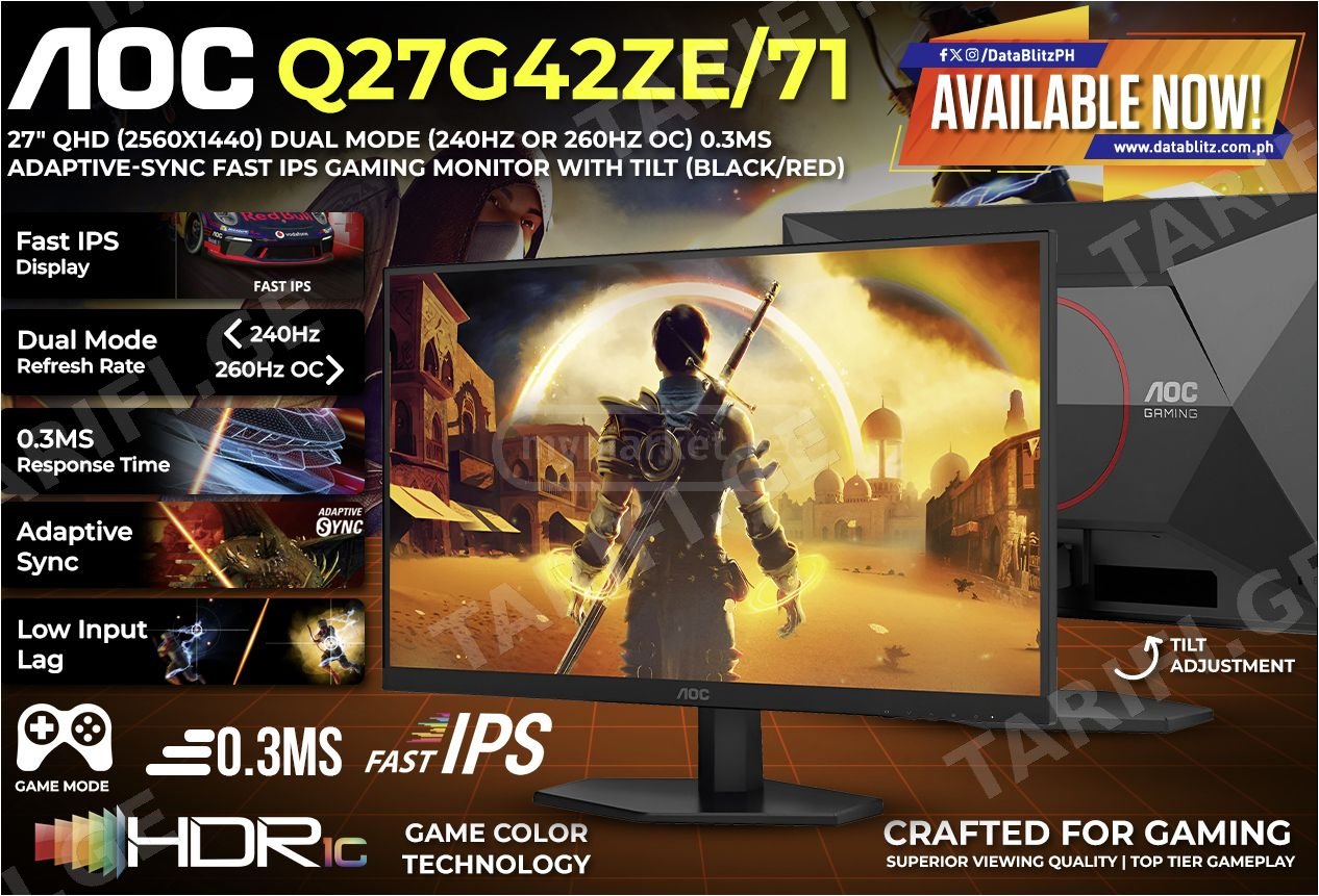 ♨️ AOC 27 INCH 260 HZ IPS 0.3 MS 2K ახალი გარანტიით