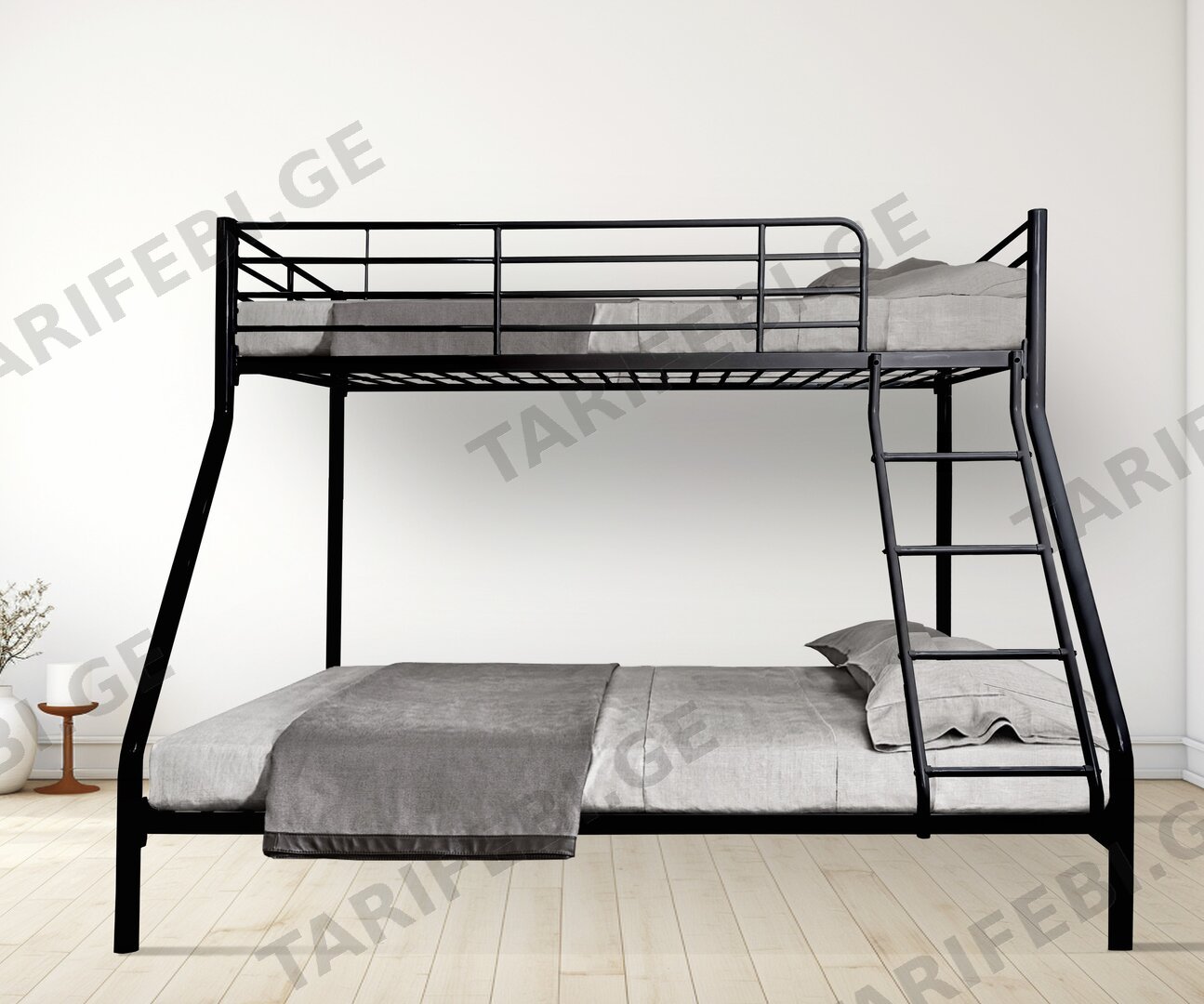 ორსართულიანი საწოლი შავი 140*200-90*200 (MM947)