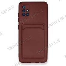 ბარათის ჩასადებით სილიკონის ქეისი Samsung Galaxy A51 Kelvin Case - წითელი
