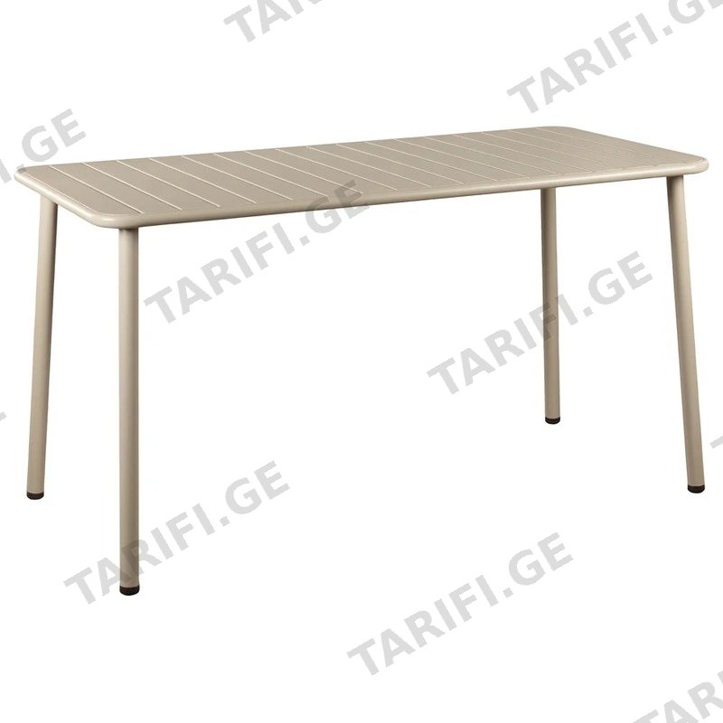 ეზოს მეტალის მაგიდა COMFORT ROOM T-108 140X70 სმ კრემისფერი