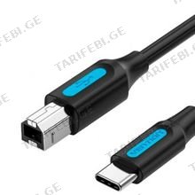 VENTION CQUBH USB 2.0 C Male to B Male 2A Cable 2M Black
