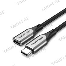 TVENTION TABHD Cotton Braided USB-C 3.1 Extension Cable 0.5M Gray