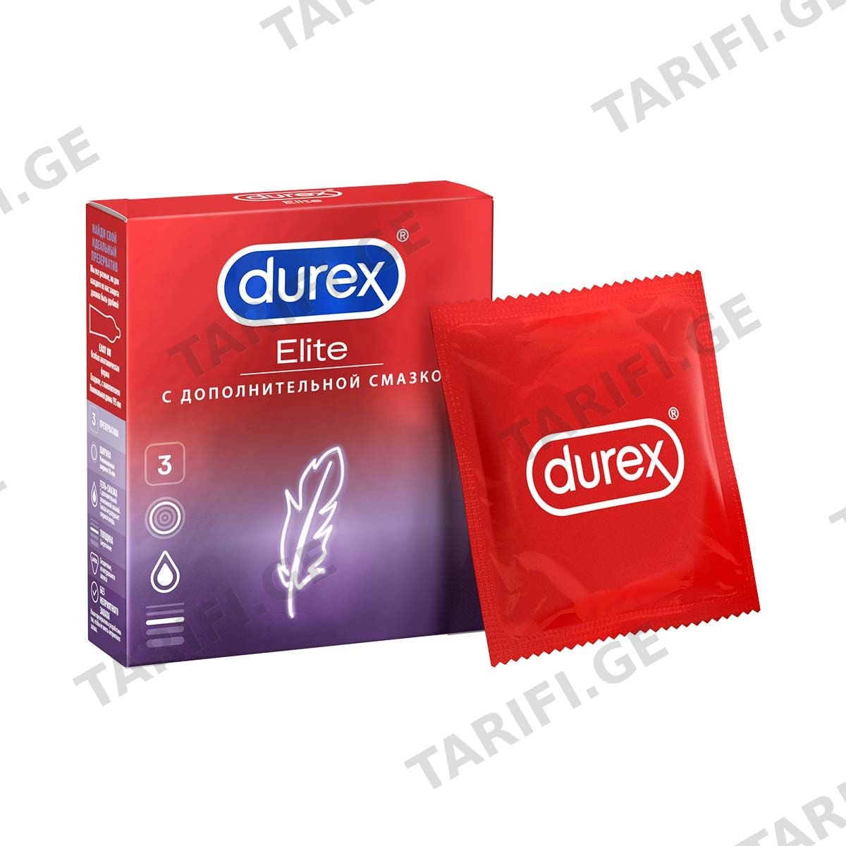 პრეზერვატივი Elite 3 ცალი დურექსი - Durex