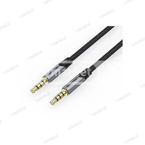 Aux კაბელი - Vention 3.5 mm TRRS Gray 2მ
