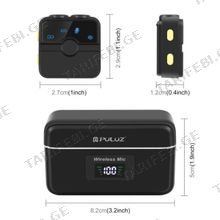 PULUZ Wireless 2x Microphone with case უსადენო სამკერდე მიკროფონი Lighting