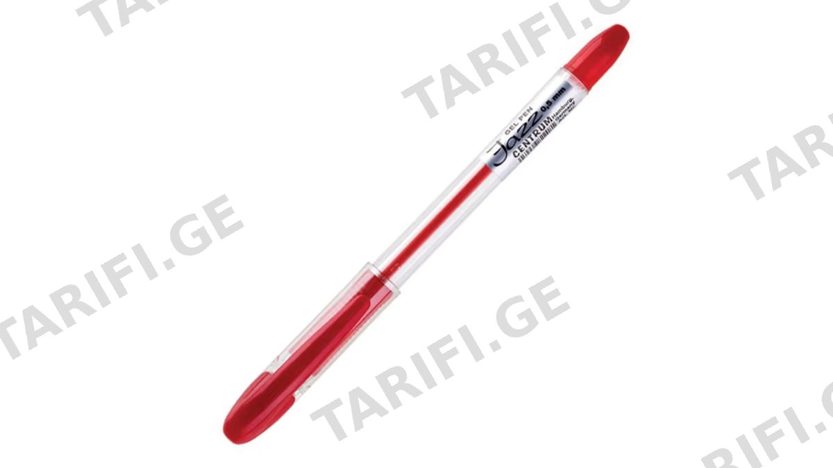"CENTRUM"- გელის კალამი წითელი 0.5mm JAZZ 12ც