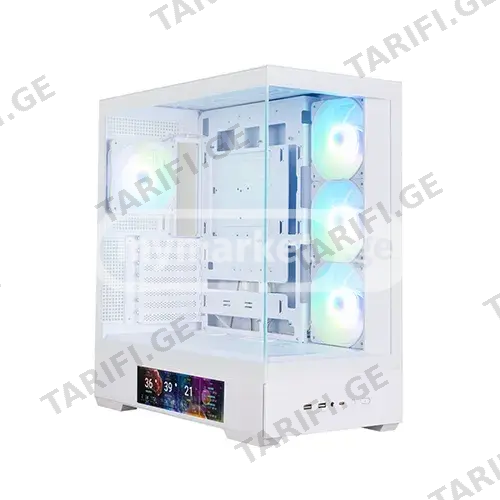 ქეისი - Zalman P40 DS White - 4x120 Fan ARGB
