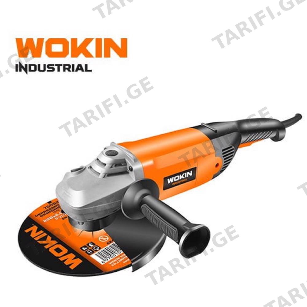 კუთხსახეხი Wokin 784924, 2400W, 230mm, Angle Grinder (INDSUTRIAL), Black/Orange