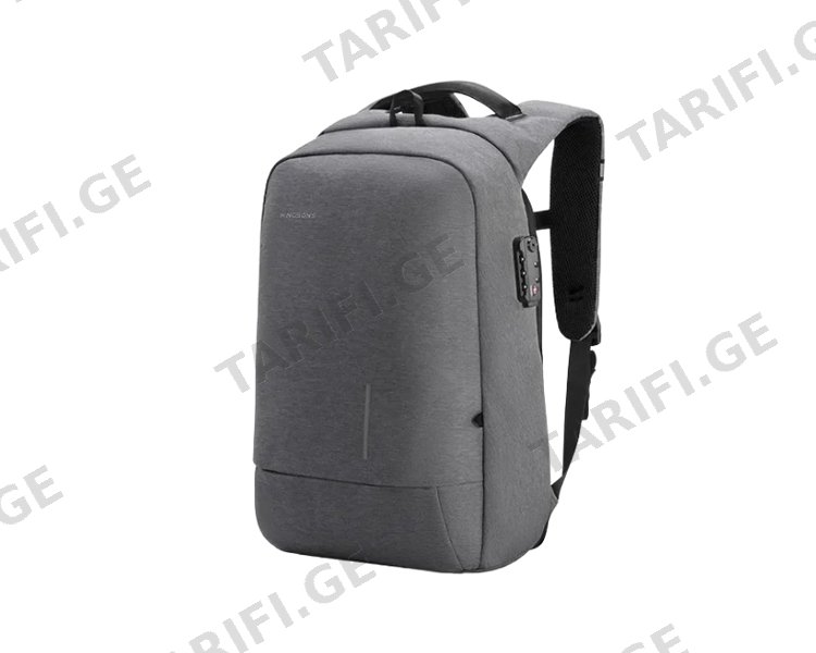 ზურგჩანთა Kingsons Anti Theft Commuter Backpack With USB Charger 15.6" Grey - KS3149W-D