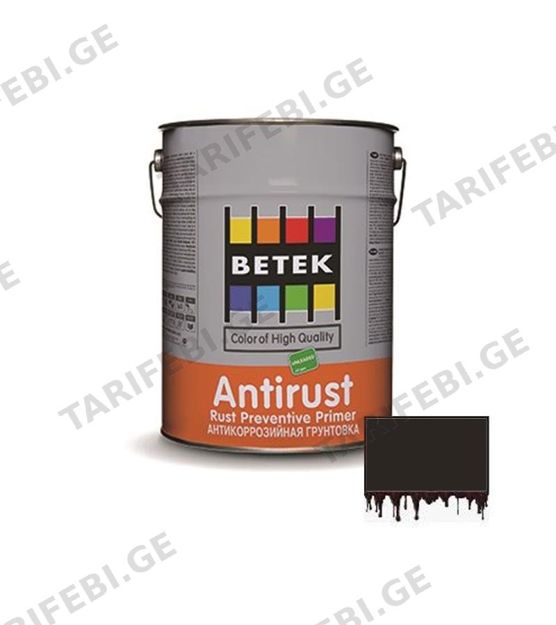 საღებავი Betek Antirust 15ლტ შავი