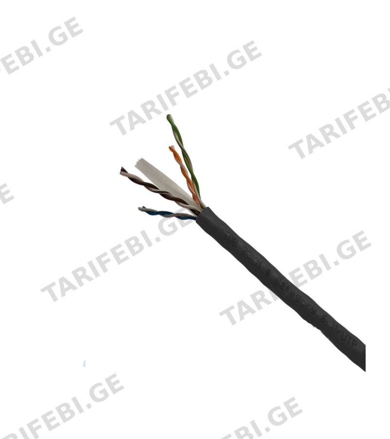 კომპიუტერული ქსელების სადენი CAT 6 U/UTP 4X2X23 AWG Запорожский завод