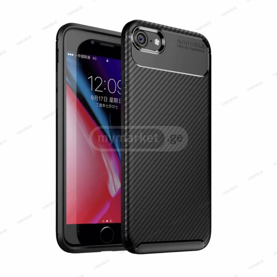 კარბონის ქეისი iPhone 8 Focus Carbon Case - შავი