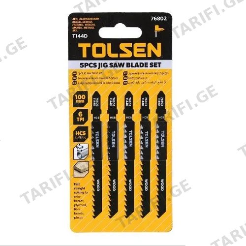 ბეწვახერხის პირები Tolsen TOL687-76802 T144D 5 ც.