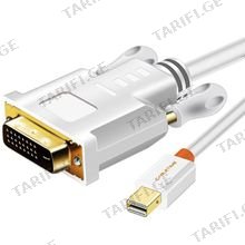 CABLETIME CT-AV588-04G-W1.8 CABLETIME Mini DP To DVI Cable, Mini DP Male To DVI 24+1 Male,Support Full HD (1920*1080p), Gold Plated WHITE