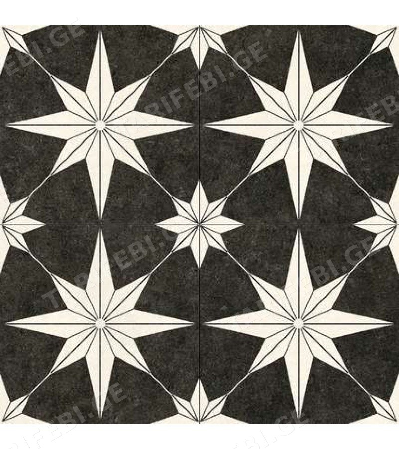 კერამოგრანიტი N. STAR BLACK 015-K 45*45 მწარ. NAVARTI