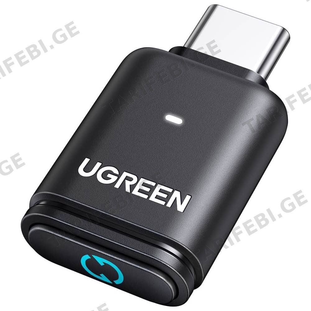 Bluetooth ადაპტერი UGREEN BT501 (45008), Bluetooth Transmitter Audio Adapter fOR PS5, Black