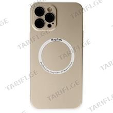 iPhone 12 Pro Max Jack Magsafe Case კამერის დაცვით სილიკონის ქეისი - ოქრო