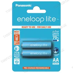 ნიკელ-ლითონის ჰიდრიდის აკუმულატორი Panasonic eneloop Lite AA 950mAh 2ც.