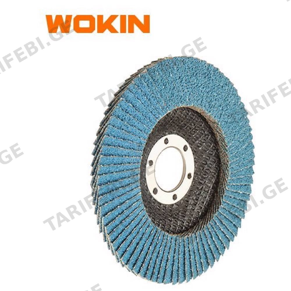 სახეხი დისკი Wokin 775804, 115×22.2mm, Zirconia Oxide Flap Disc, Blue