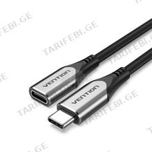 TVENTION TABHD Cotton Braided USB-C 3.1 Extension Cable 0.5M Gray