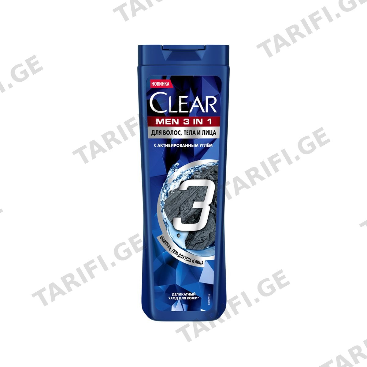 შამპუნი 3in1 380მლ 5183 ქლეარი - Clear