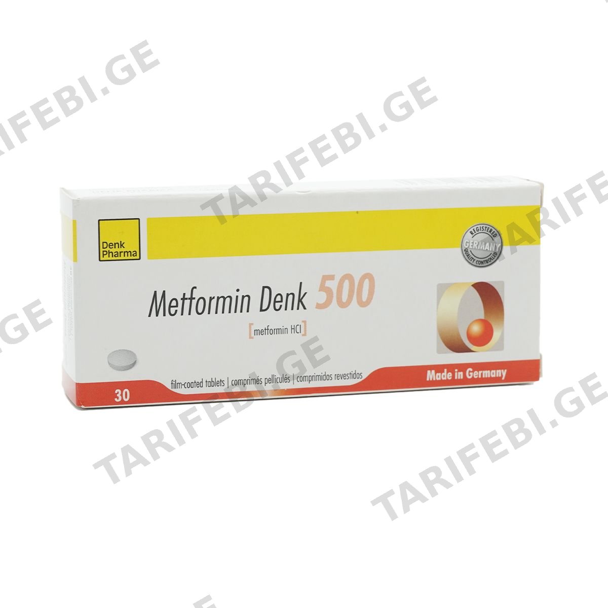 მეტფორმინი დენკი - Metformin Denk 500მგ 30 ტაბლეტი