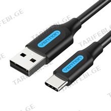 VENTION COZBF USB 3.0 A Male to C Male Cable 1M Black PVC Type