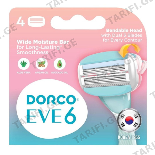 დორკო - საპარსი კასეტა 6 პირ ქალის #4 0 Dorco - Shaver 6 blades for women 3112