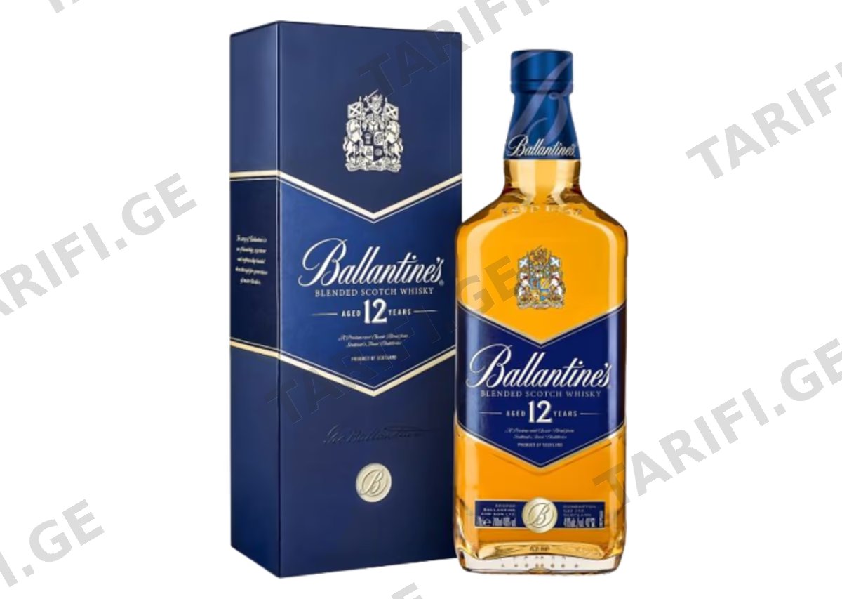 შოტლანდიური ვისკი Ballantine's Finest, 12 წლიანი - 0.7L
