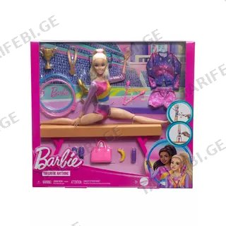 Barbie - ტანვარჯიშის თოჯინა და აქსესუარები