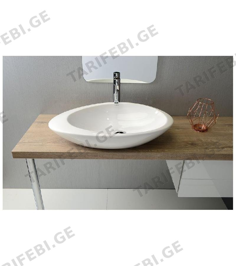 ხელსაბანი 74-სმ GOCCE #3074-101 ფერი : Glossy White მწ. LUCCO
