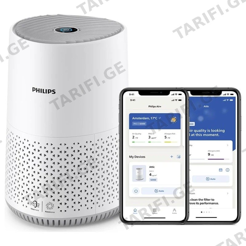 ჰაერის გამწმენდი PHILIPS AC0651/10 HEPA ფილტრით 44 მ²-მდე თეთრი