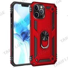 iPhone 12 Pro Max Sofia Ring Case სილიკონის ქეისი ბეჭდით - წითელი