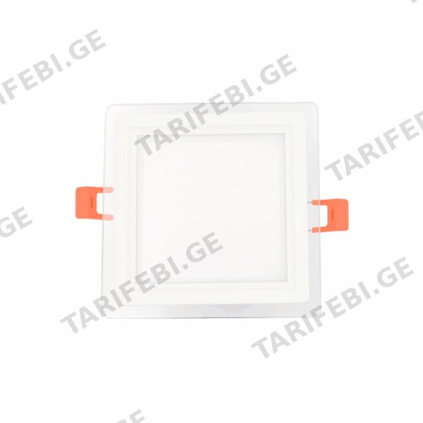 LED პანელური სანათი შუშის ოთხკუთხედი 9w 6500K