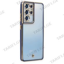 Samsung Galaxy S21 Ultra Liva lense Case სილიკონის ქეისი - ლურჯი