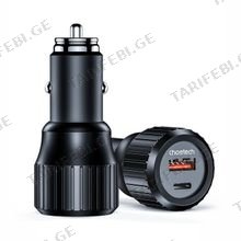 Choetech TC0010 63W USB-C and USB-A Car Charger მანქანის დამტენი