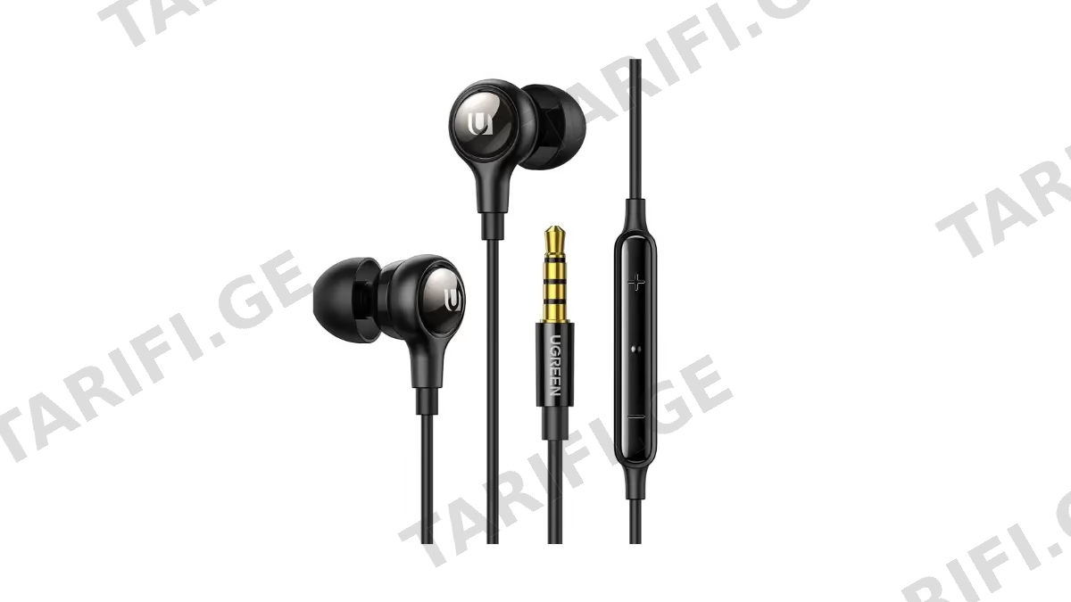 ყურსასმენი UGREEN EP103 (30637), In-Ear Headphones, Wired, 3.5mm, Black