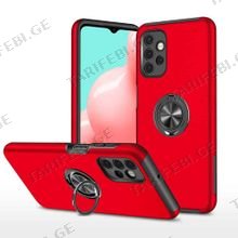 Samsung Galaxy A72 Elit Ring Case სილიკონის ქეისი ბეჭდით - წითელი