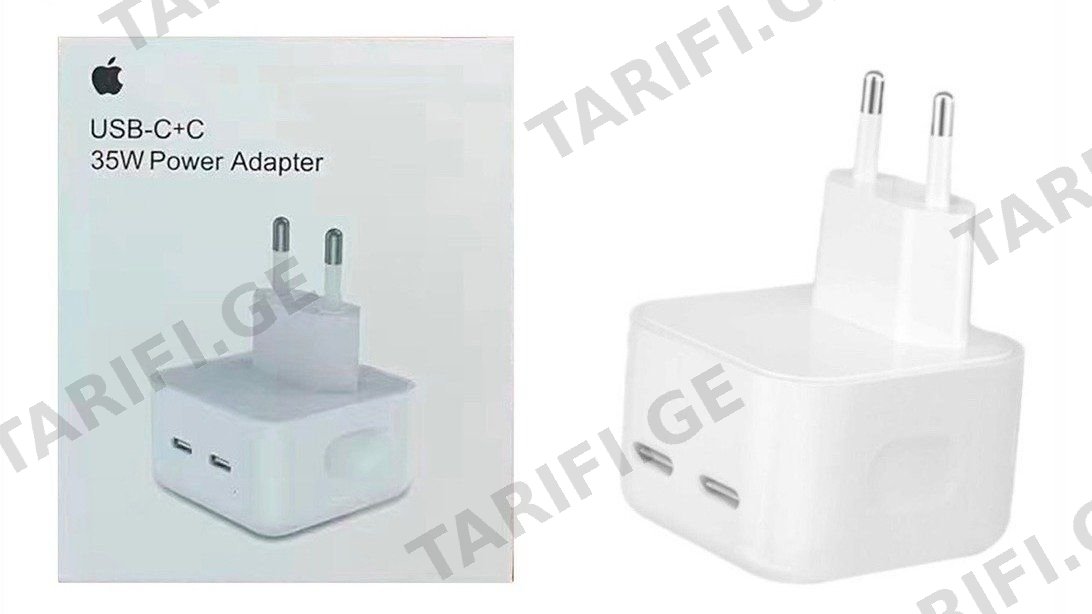 35W Power Adapter USB-C+C დამტენი ადაპტერი