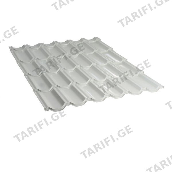 მეტალოკრამიტი ფერადი თუნუქის სახურავი 0.4X1200 პრიალა RAL9002 NOVA