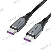 VENTION TAHHD USB 3.1 Gen2 C Male to C Male 5A მობილურის კაბელი 0.5მ