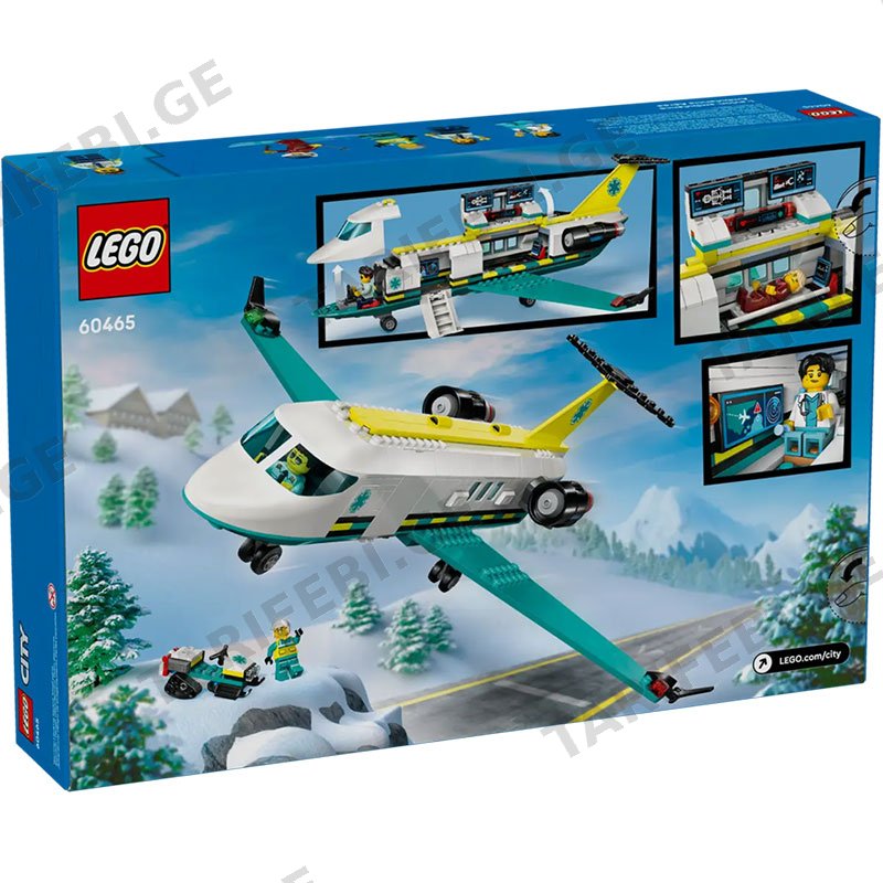 ასაწყობი კონსტრუქცია (ლეგო) LEGO 60465 CONSTRUCTOR CITY EMERGENCY AIR AMBULANCE AIRPLANE
