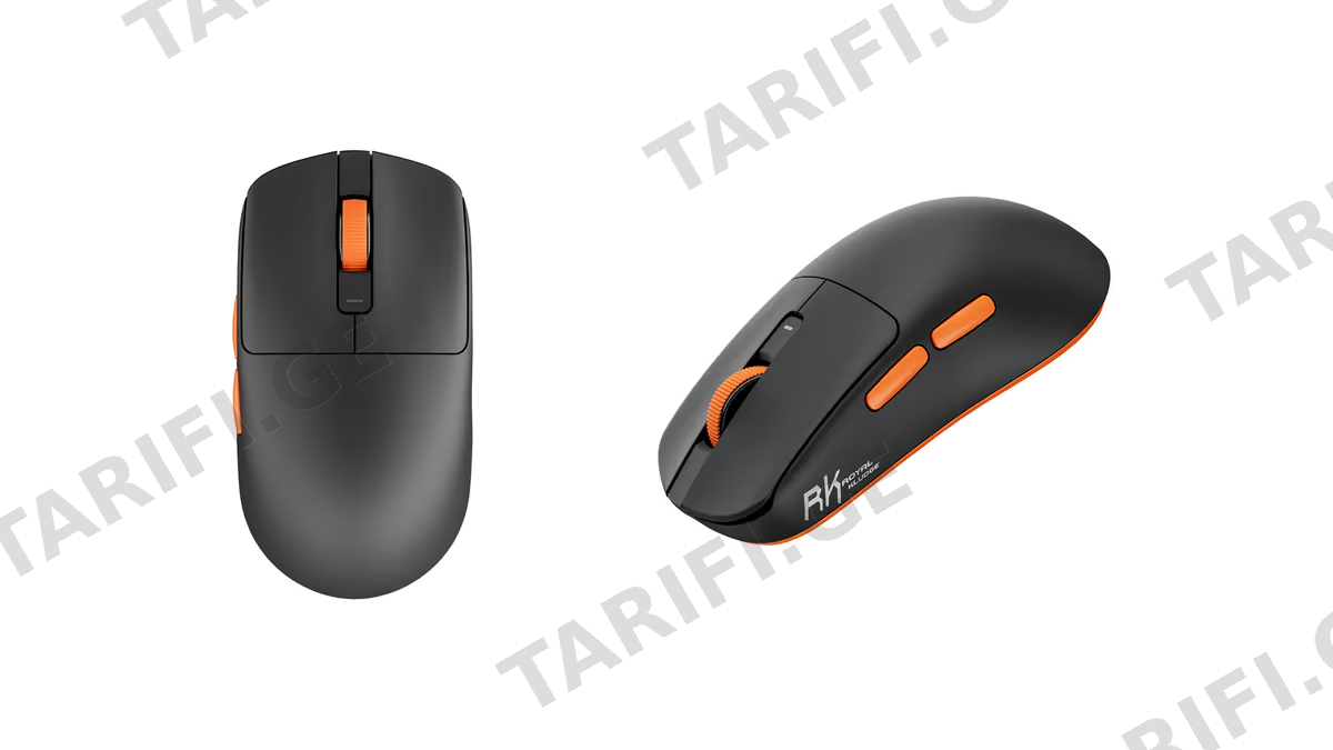 მაუსი Royal Kludge RKM30 Gaming Mouse Wireless, 2.4GHz, Bluetooth, USB Black Orange