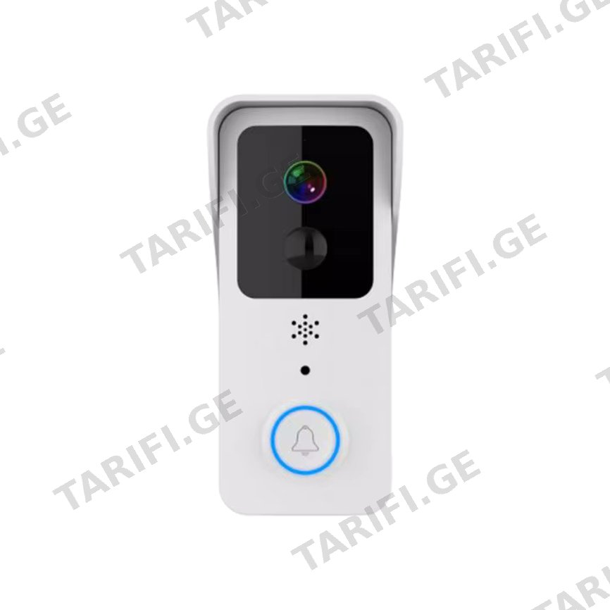 კარის ჭკვიანი ვიდეო ზარი Smart Home Socket IP54 2MP Wireless Wi-Fi Motion & PIR Detection თეთრი