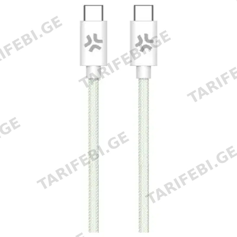 USB-C კაბელი CELLY PD 60W USB TYPE-C TO USB TYPE-C 1.5 მ მწვანე