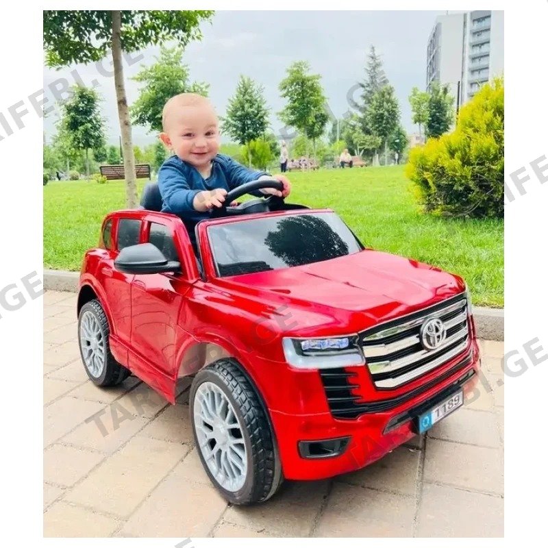 საბავშვო ელექტრო მანქანა პულტით TOYOTA T-1189-R 12V კაუჩუკის საბურავებით
