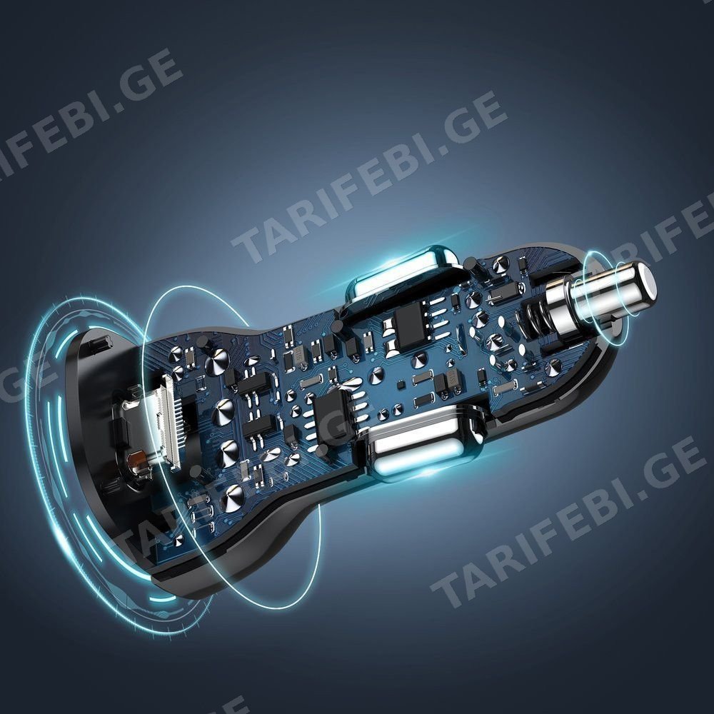 დამტენი მოწყობილებობები Choetech TC0008 Dual C ports PD 40W Car Charger