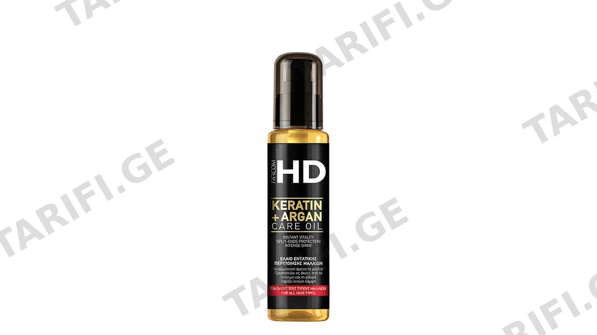 ეიჩ დი თმის ზეთი 1213 KERATIN & ARGAN 100მლ *